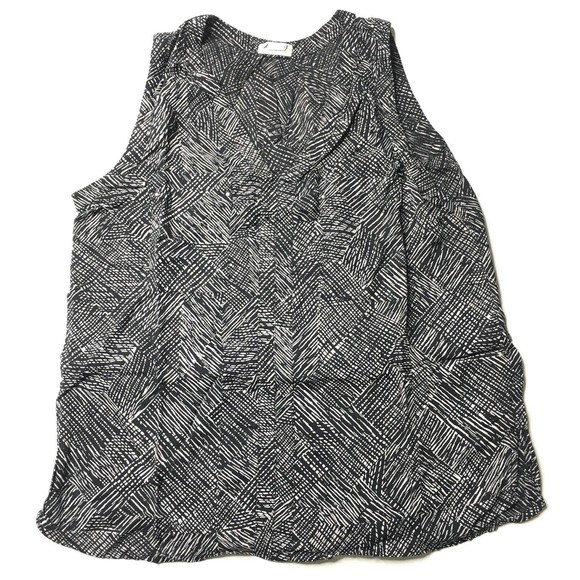 Converse One Star Womens Sleeveless V-Neck Shirt Blouse Top Small S Black White - Picture 2 of 12